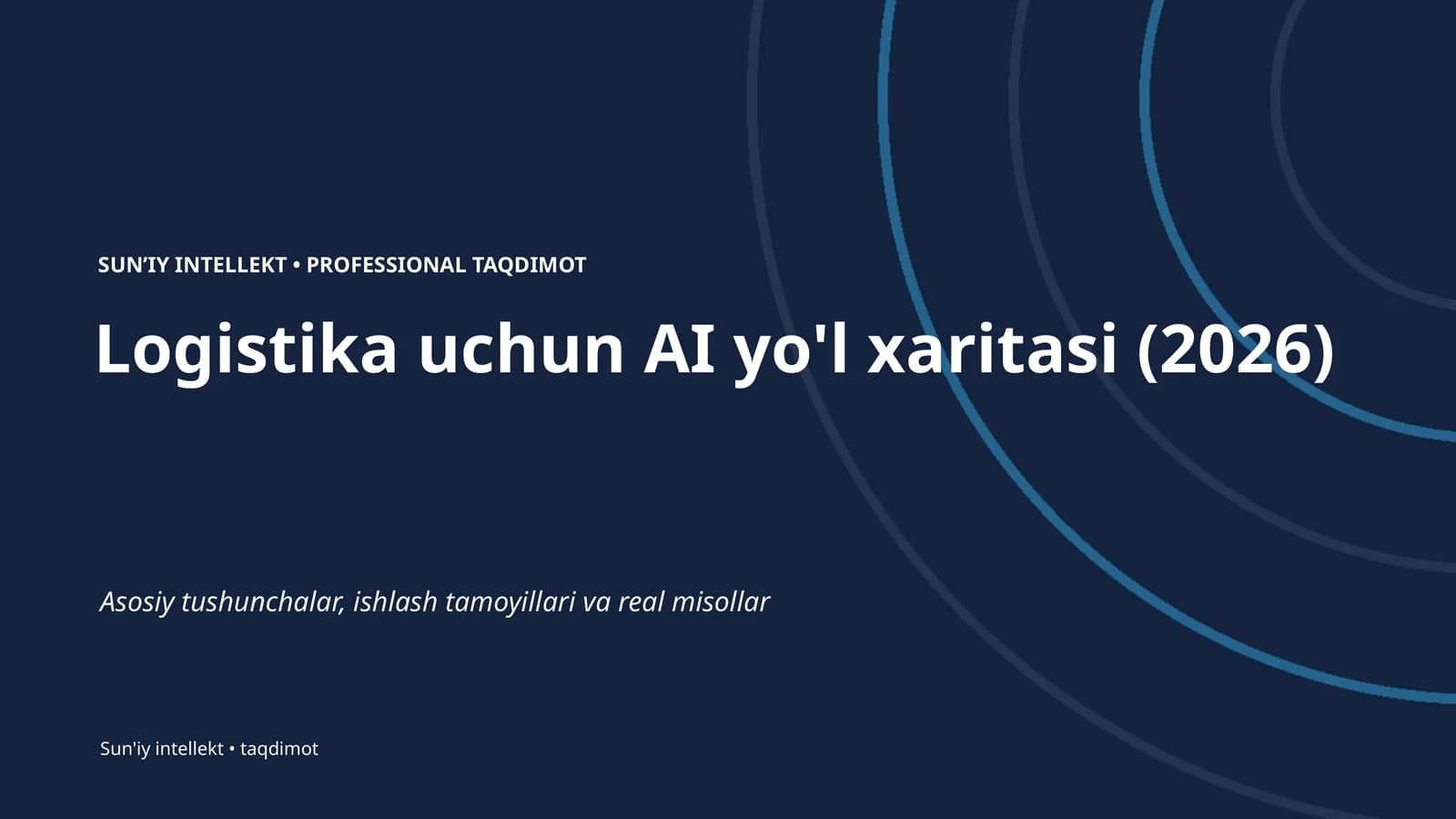 Logistika uchun AI yo'l xaritasi (2026)