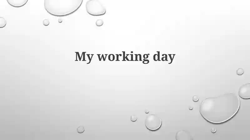 My workingday