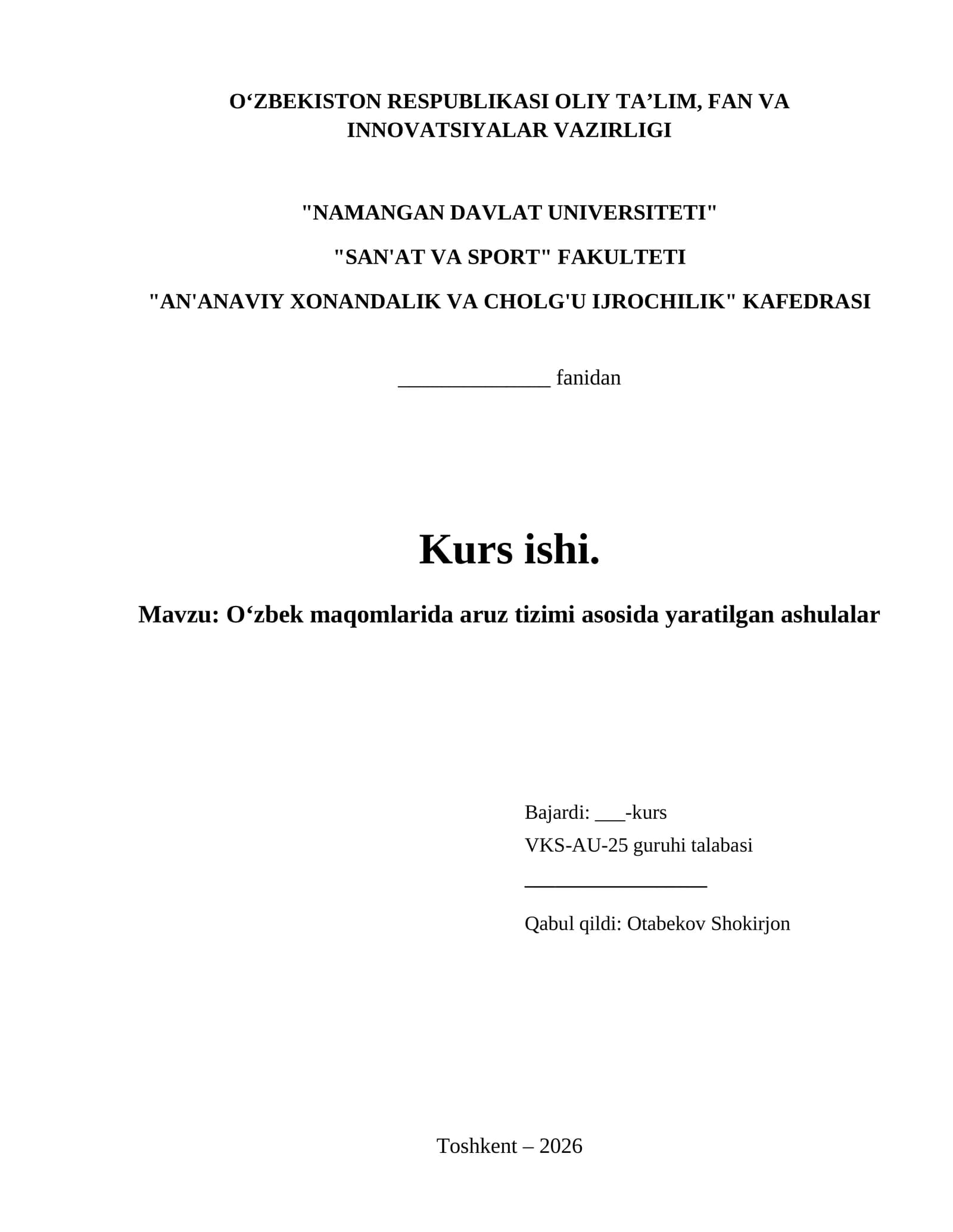 Oʻzbek maqomlarida aruz tizimi asosida yaratilgan ashulalar