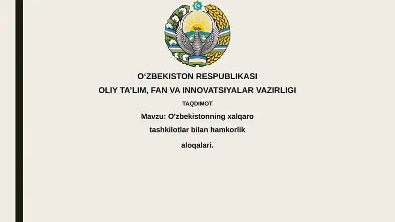 O'zbekistonning xalqaro tashkilotlar bilan hamkorligi