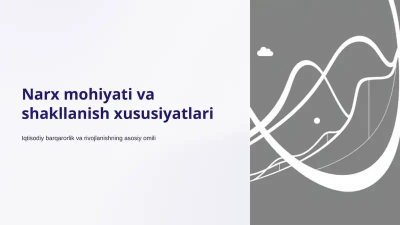 Narx mohiyati va shakllanish xususiyatlari
