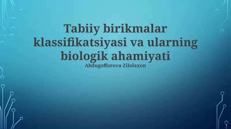 Gormonlar va ularning biologik ahamiyati