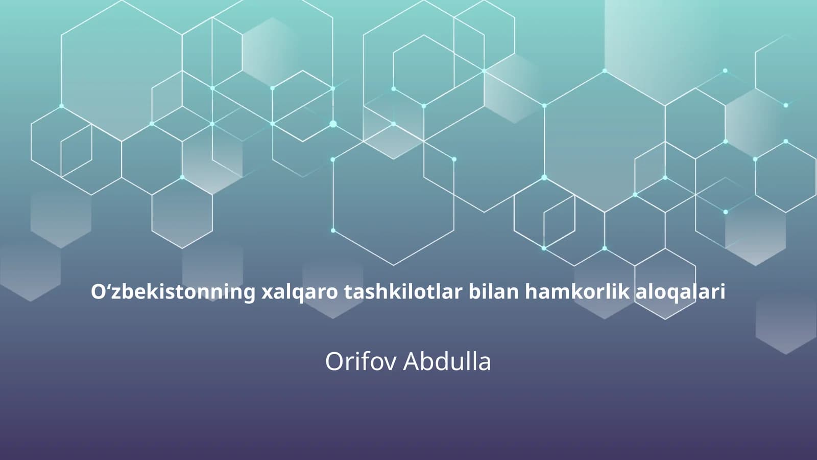 Xalqaro Tashkilotlar bilan Hamkorlik Aloqalari