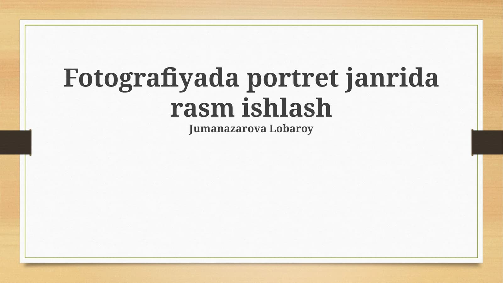 Fotografiyada portret janrida rasm ishlash