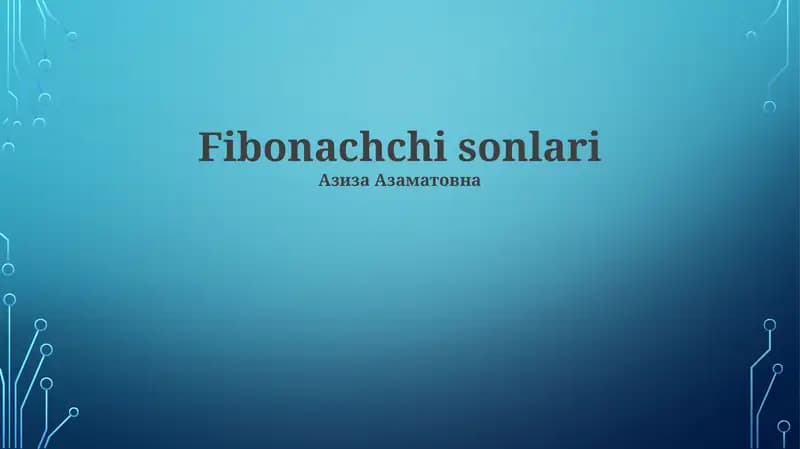 Fibonachchi sonlari