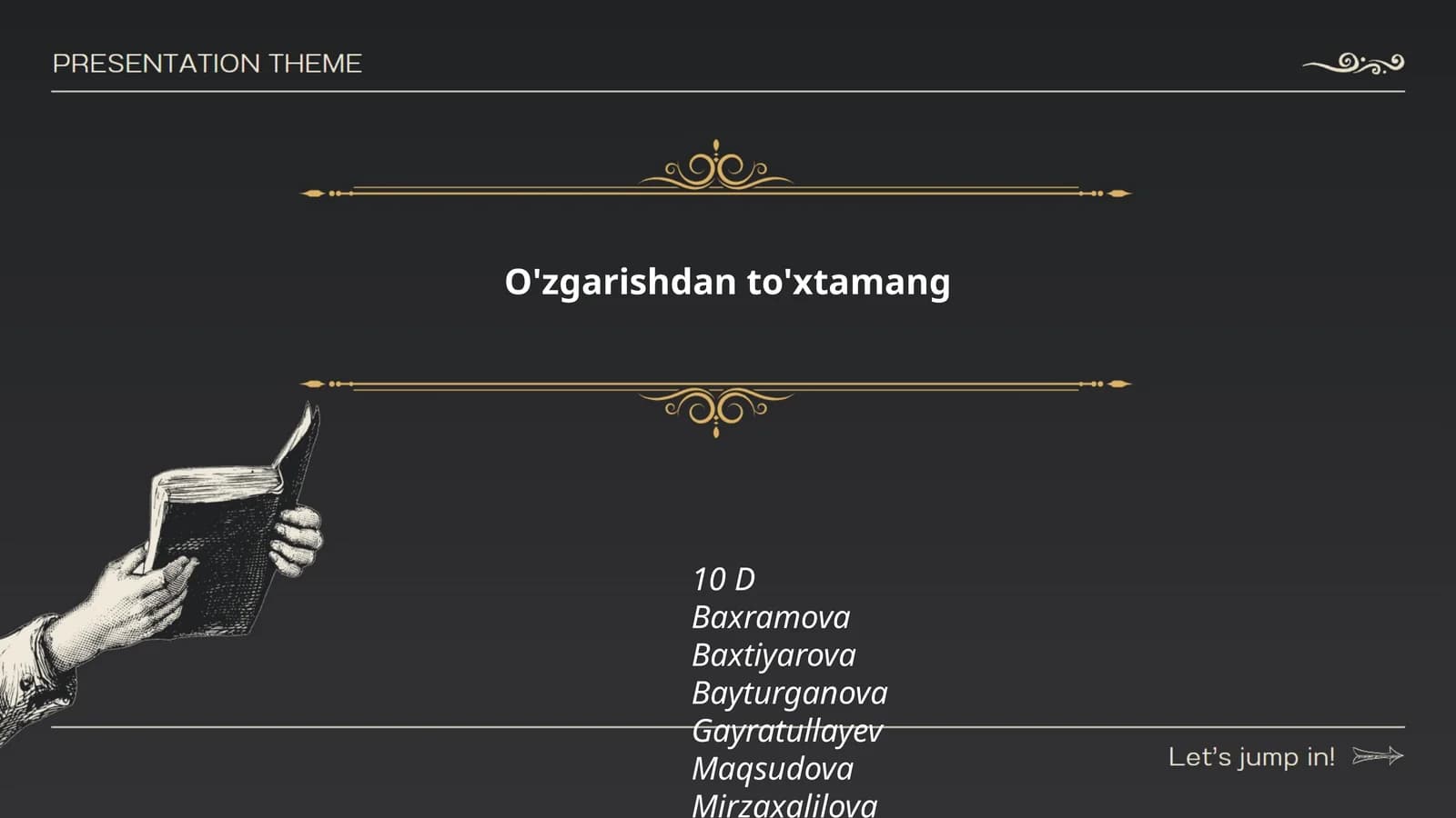 O'zgarishdan to'xtamang