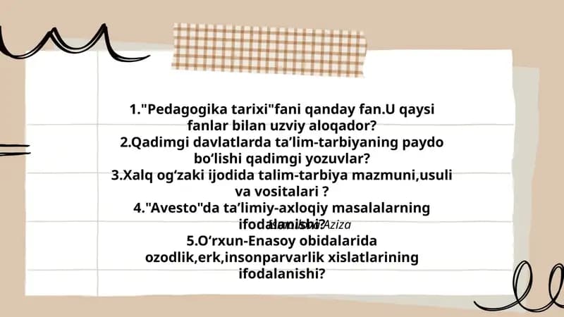 Pedagogika tarixi fanining ilmiy tadqiqotlariga kirish