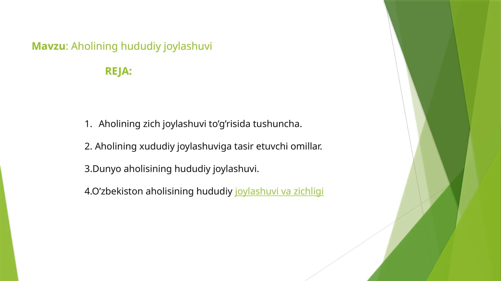 Aholining hududiy joylashuvi