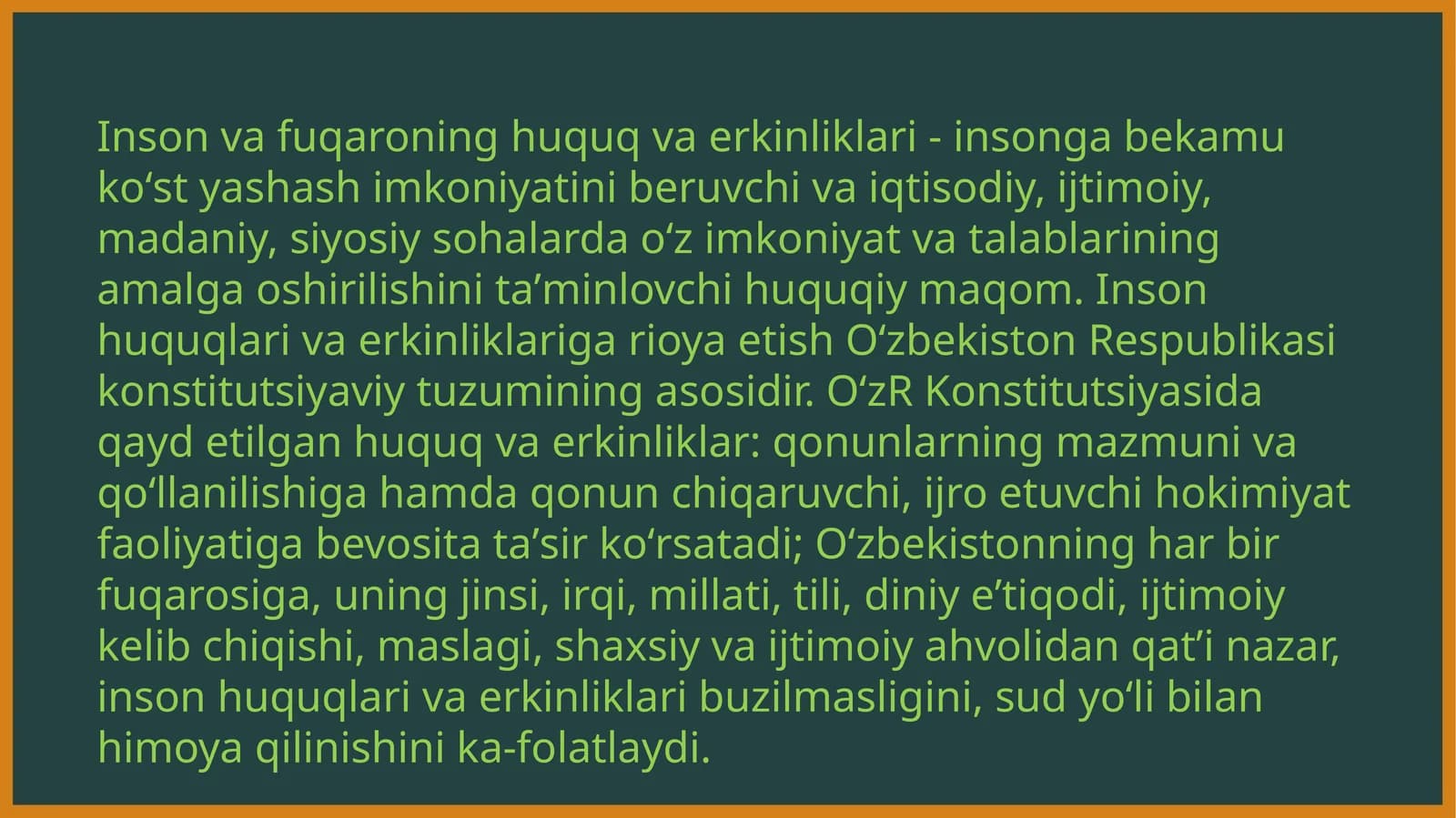 Inson huquqlari va erkinliklari
