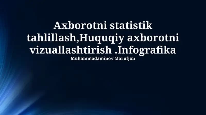 Axborotning Statistik Tahlili