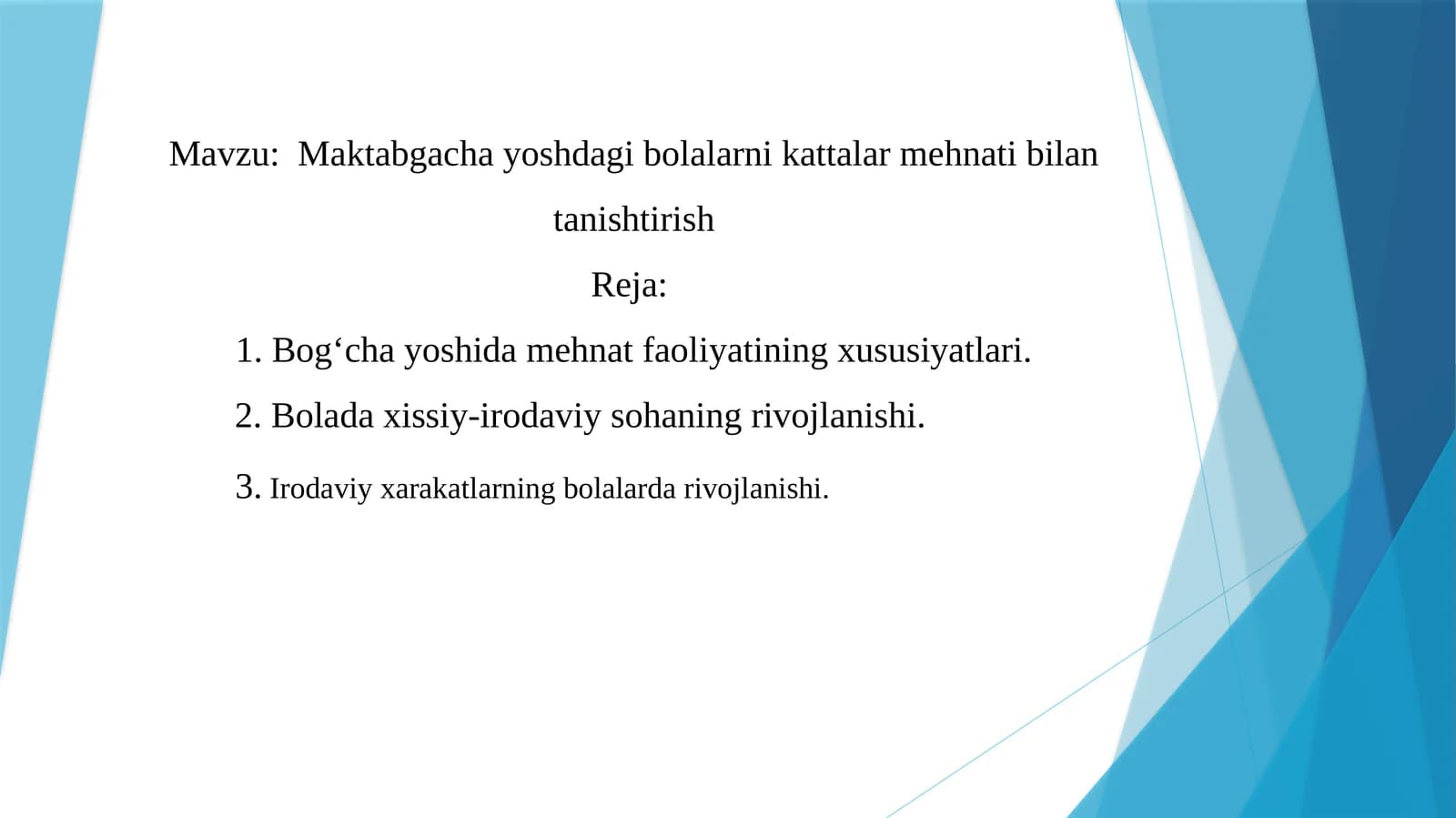 Maktabgacha yoshdagi bolalarni kattalar mehnati bilan tanishtirish