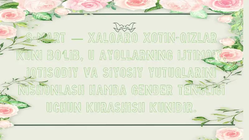 8-mart - Xalqaro xotin-qizlar kuni