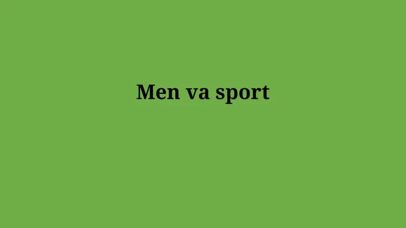 Sport va sog'liq