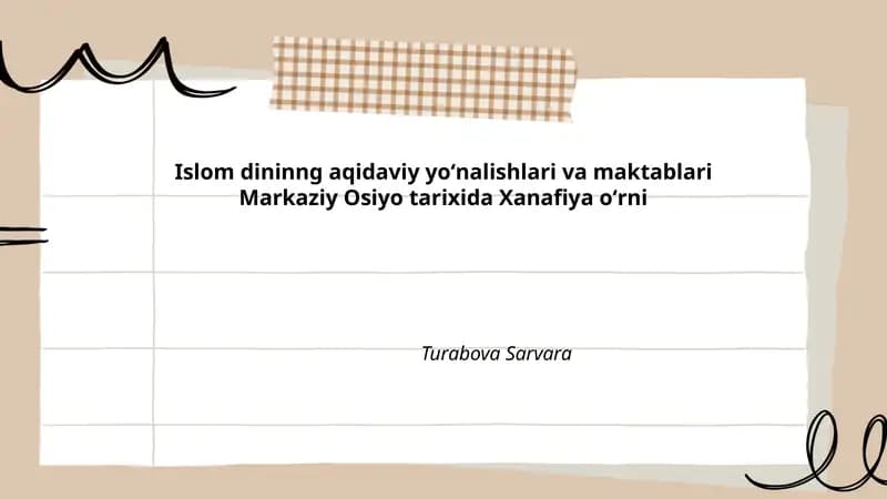 Xanafiya mazhabi va Markaziy Osiyo