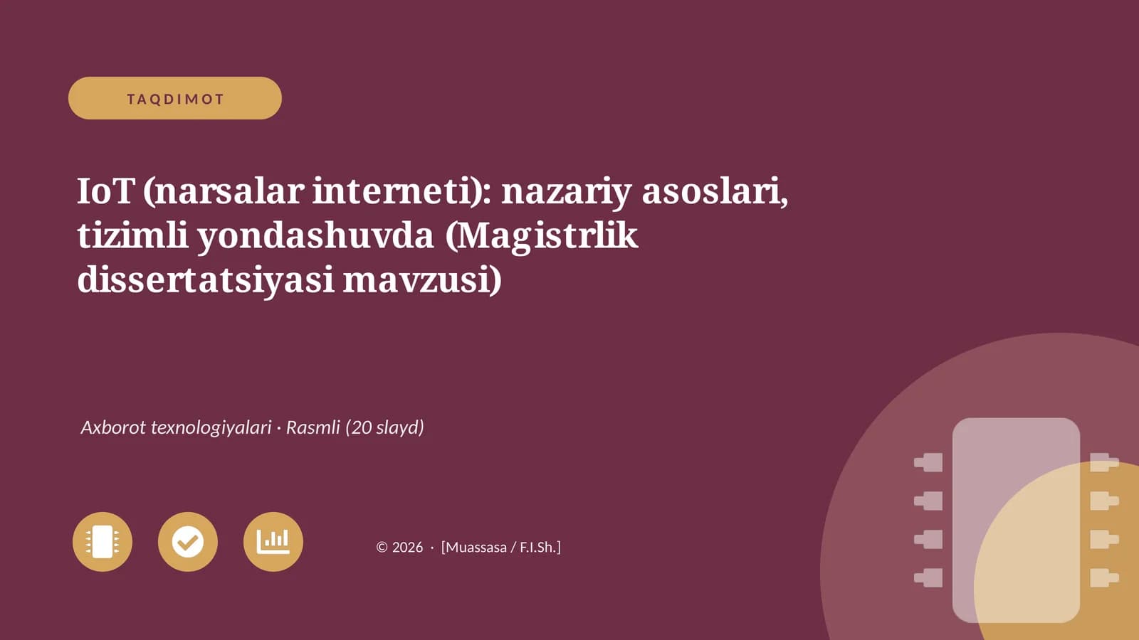 IoT (narsalar interneti): nazariy asoslari, tizimli yondashuvda