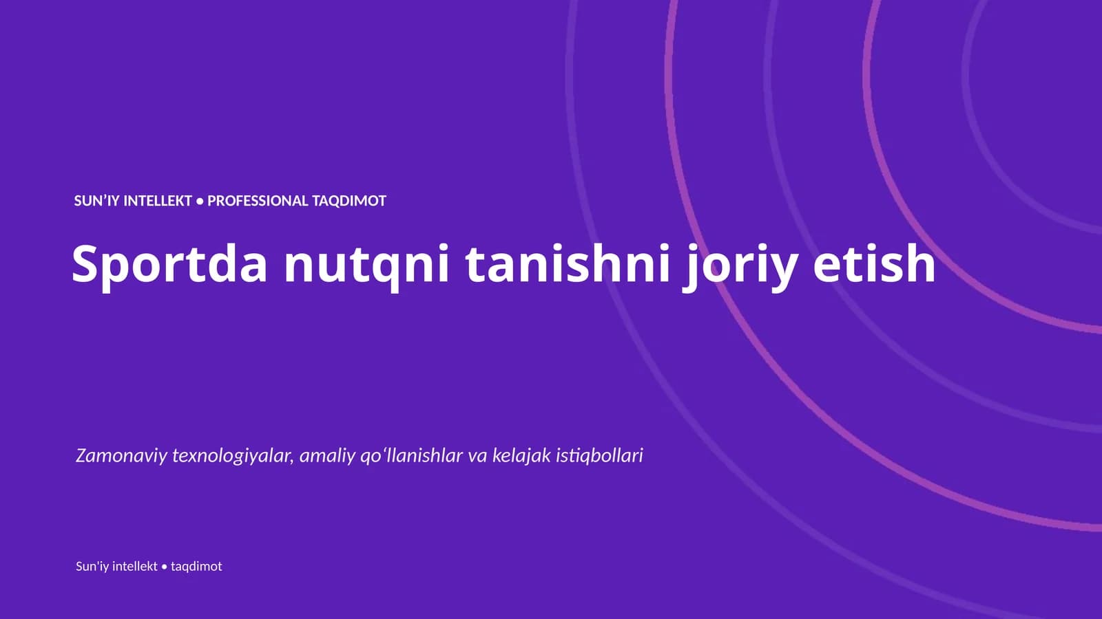 Sportda nutqni tanishni joriy etish