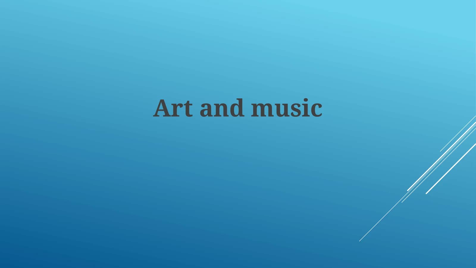 Tadbirlar: San'at va musiqa
