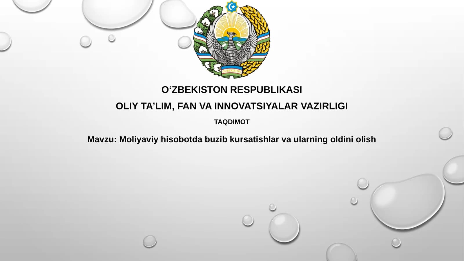 Taqdimot: Moliyaviy hisobotdagi xatolarning turlari va sabablari