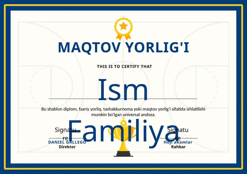 MAQTOV YORLIG'I shablon tayyor andoza