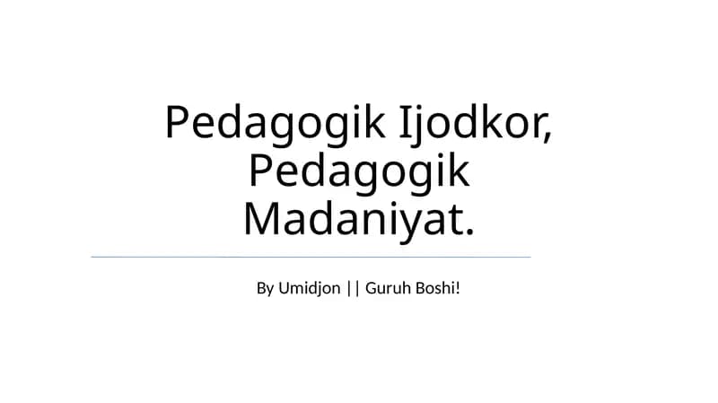 Pedagogik Ijodkor