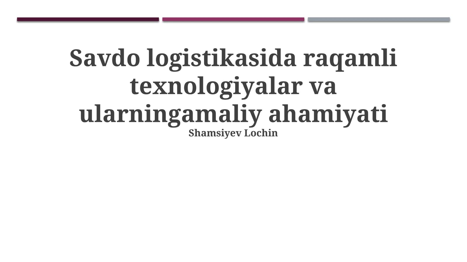 Raqamli logistika tushunchasi