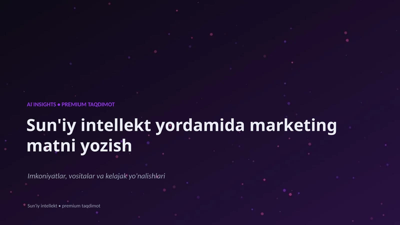 Sun'iy intellekt yordamida marketing matni yozish