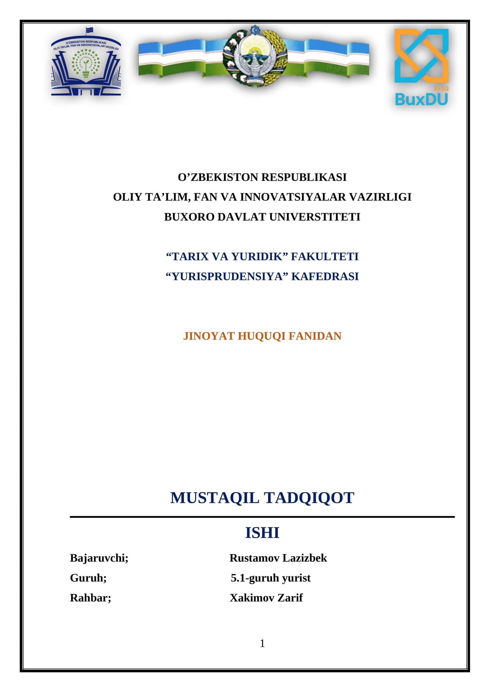 Shaxsning ozodligi, sha’ni va qadr-qimmatiga qarshi jinoyatlar tizimi tahlili