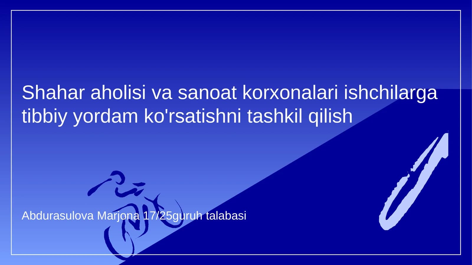 Shahar Aholisiga Tibbiy Yordam