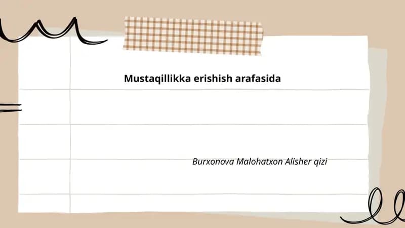 Mustaqillikka erishish arafasida