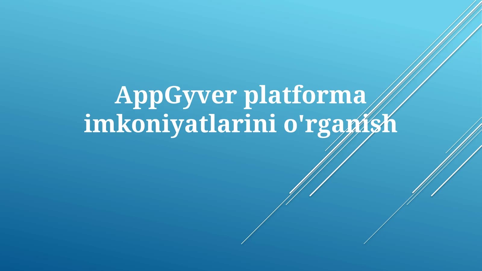 AppGyver Platformi