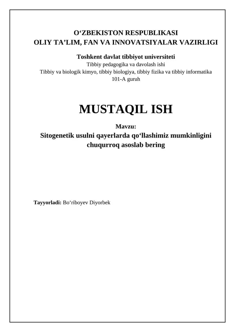 Sitogenetik Usul