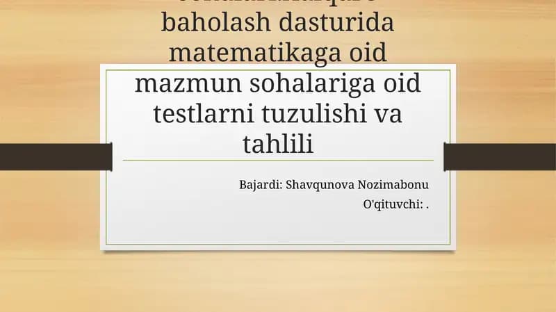TIMSS xalqaro baholash dasturi