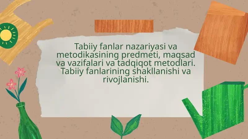 Tabiiy fanlar nazariyasi va metodikasi