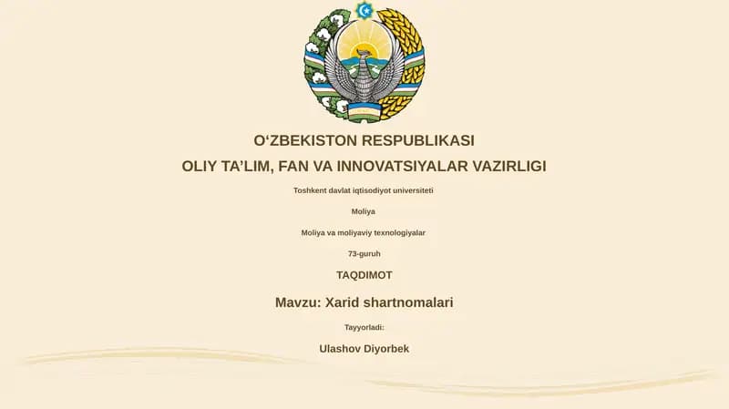 Xarid shartnomalari