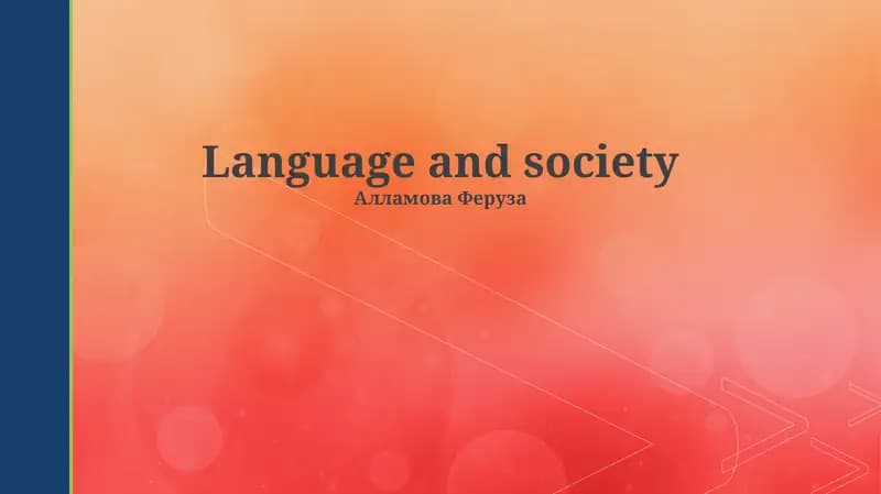 Language and Society