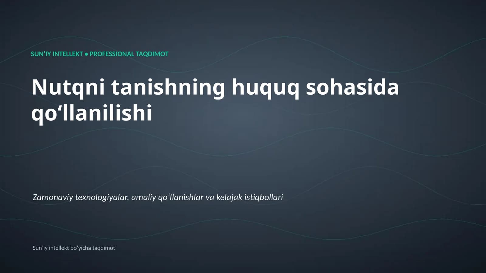 Nutqni tanishning huquq sohasida qoʻllanilishi