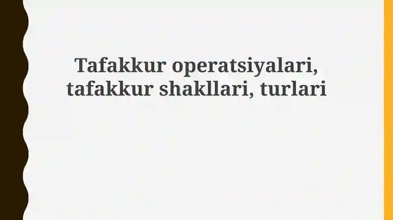Tafakkur operatsiyalari
