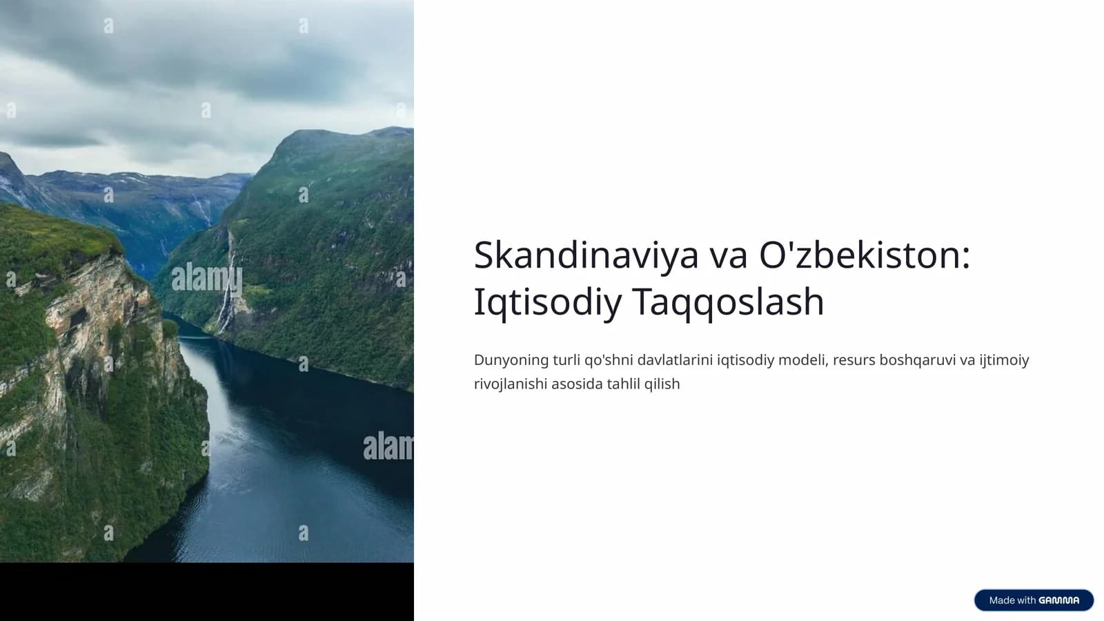 Skandinaviya va O'zbekiston: Iqtisodiy Taqqoslash