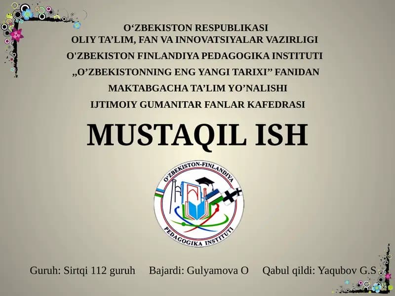Oʻzbekistonning eng yangi tarixi