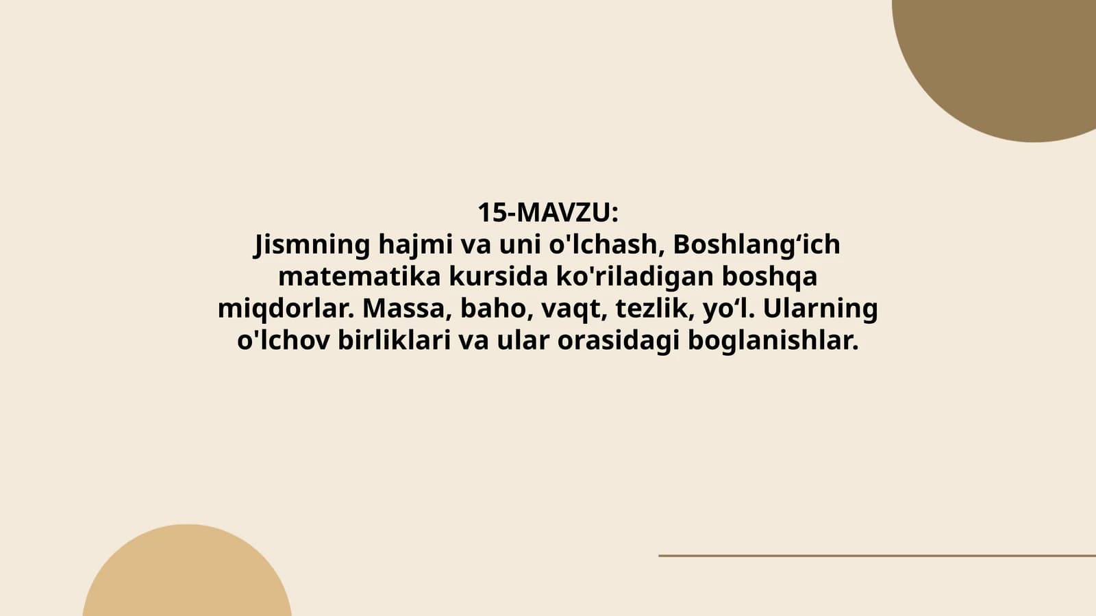 Jismning hajmi va uni o'lchash