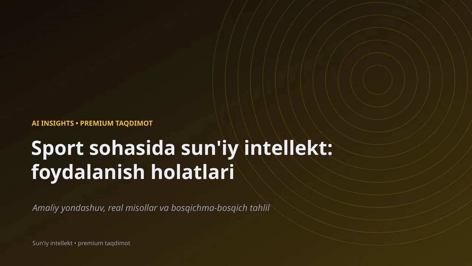 Sport sohasida sun'iy intellekt