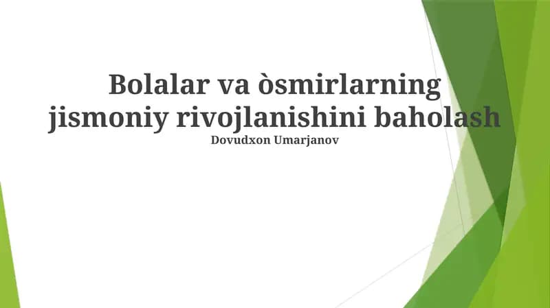 Jismoniy rivojlanish