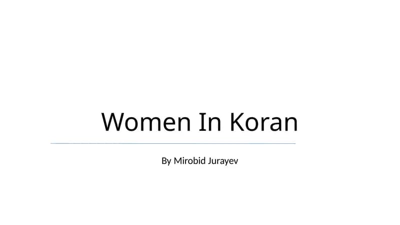 Ayollar Qur'onda