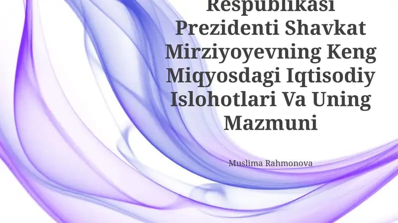 Iqtisodiy Islohotlari