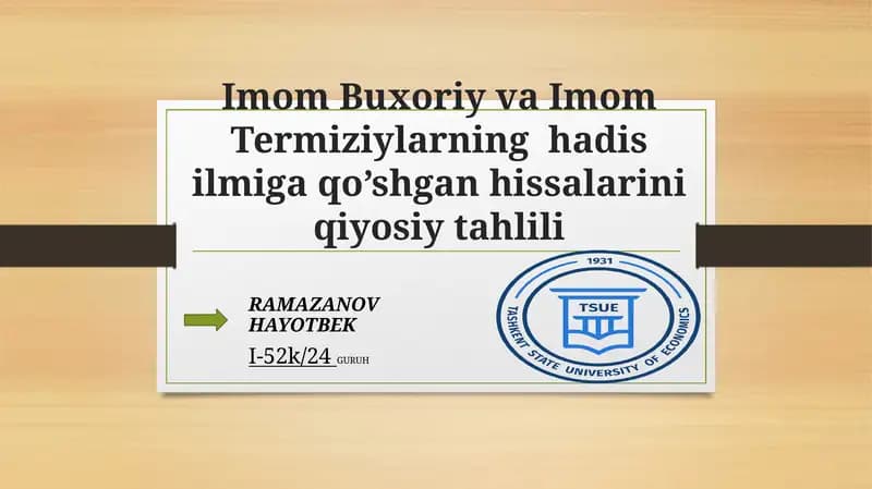HADIS ILMI ASOSLARI
