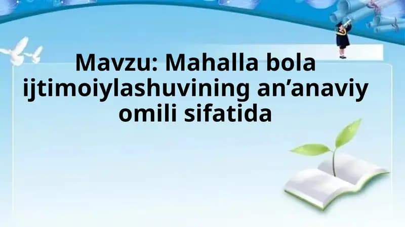 Mahalla bola ijtimoiylashuvi