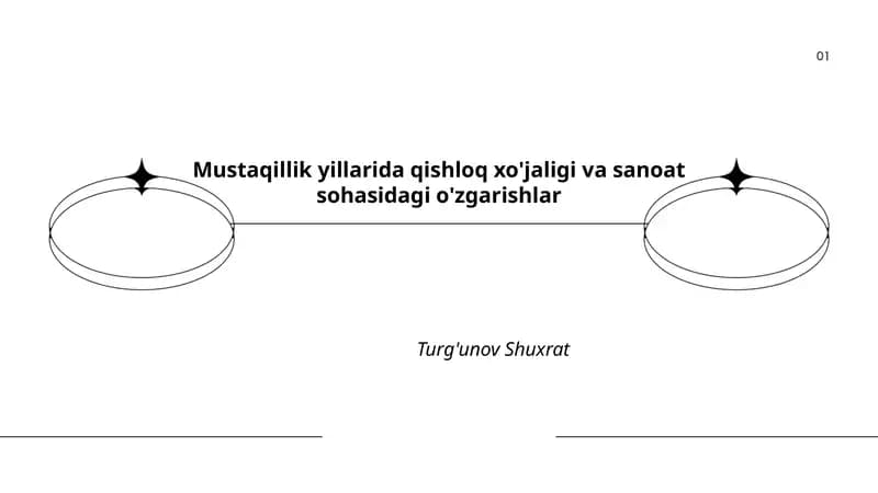 Mustaqillik yillarida qishloq xo'jaligi va sanoat sohasidagi o'zgarishlar