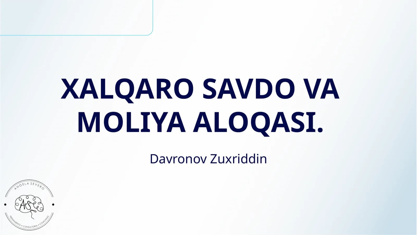 XALQARO SAVDO VA MOLIYA ALOQASI
