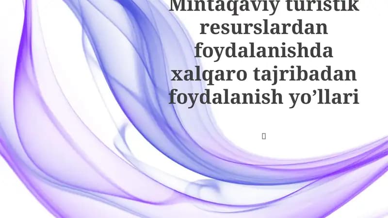 Xalqaro turizmning rivojlanishi