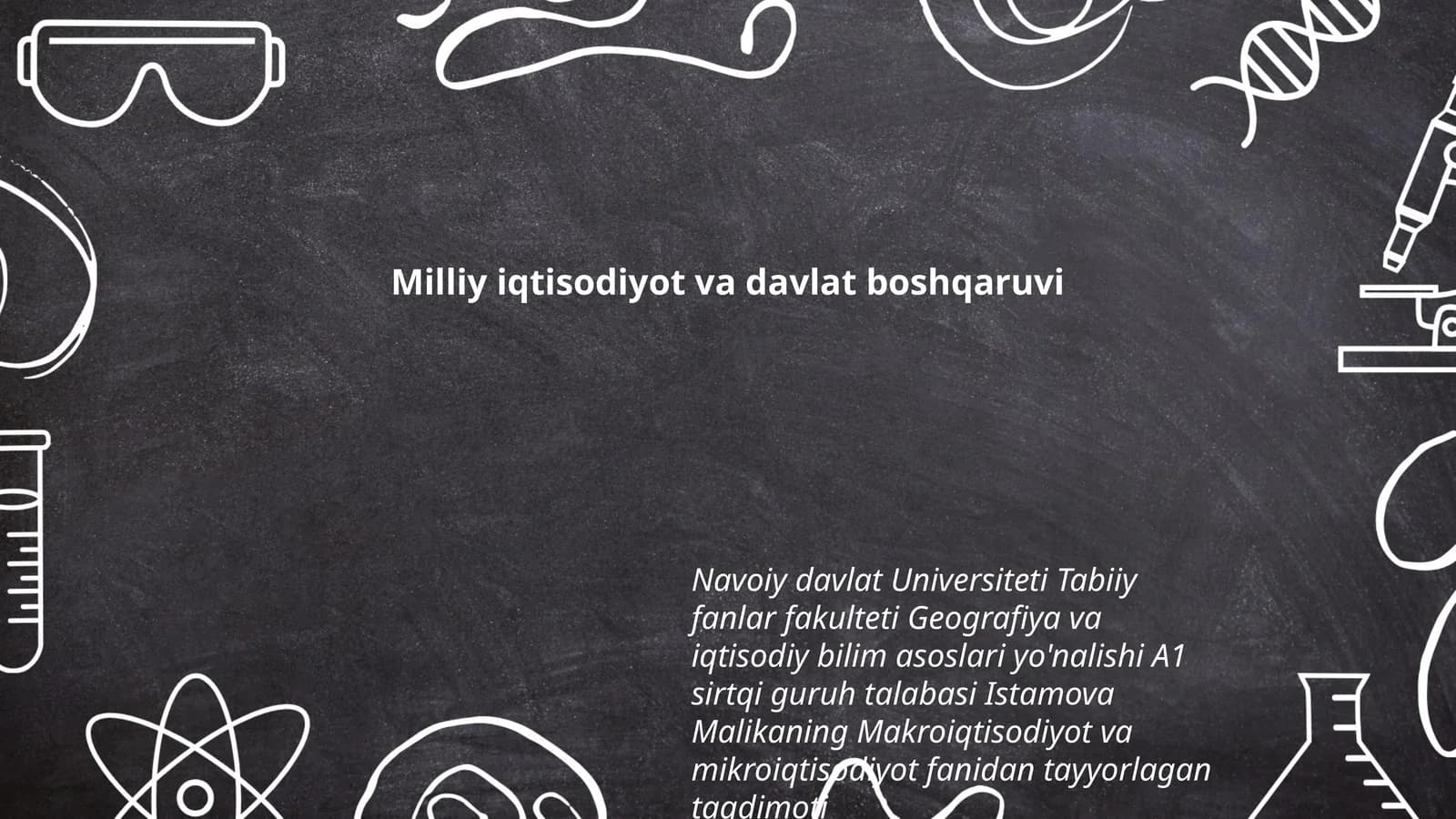 Milliy iqtisodiyot va davlat boshqaruvi